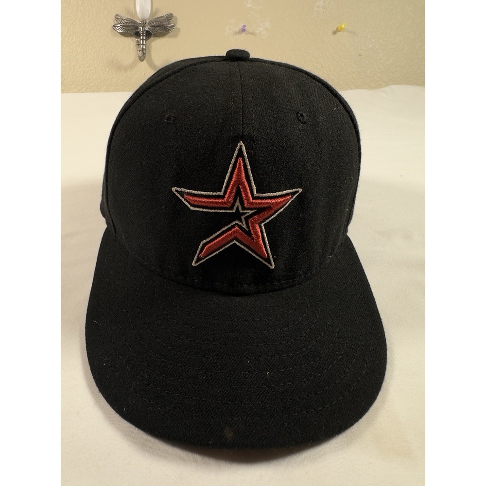 New Era Houston Astros Men 7 1/4 59FIFTY Black Authentic On Field Baseball Hat